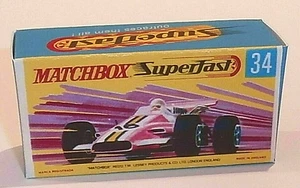 Matchbox Superfast No 34 Formula 1 Racing Car Repro Empty box  G *** - Picture 1 of 1