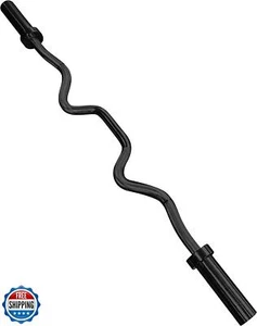 CAP Barbell Solid Olympic Super Curl Bar, Bronze Bushings, Black - Picture 1 of 2