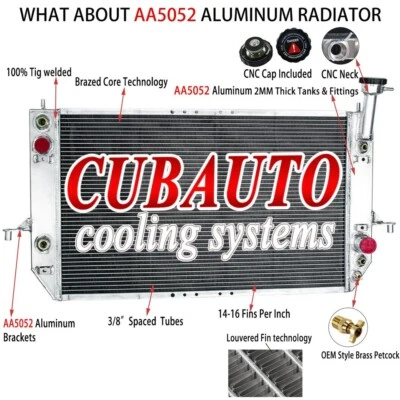 3 Rows Aluminum Radiator For Chevy Astro GMC Safari V6 4.3L AT 1996-2005 - Изображение 1 из 4