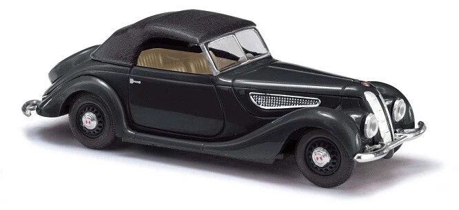 Busch 40292 - 1/87/H0 Emw 327 Cabrio, Nero Chiuso - Nuovo - Immagine 1 di 1