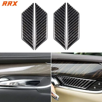 Cubierta de tazón de manija de puerta interior de fibra de carbono real para Cadillac XT5 XT6 2016-2025 Foto 1 de 4