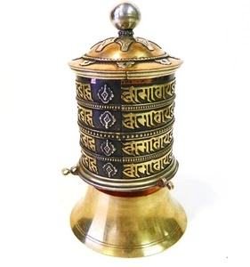 F584 Very Artistic Stand Tibetan Prayer Wheel "Om Mane" Hand Crafted in Nepal - Picture 1 of 4