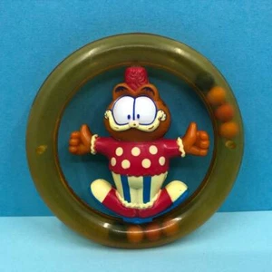 Vintage Garfield The Cat Clown Baby Toy Rattle Spinner Keepsake 1980s - Picture 1 of 4
