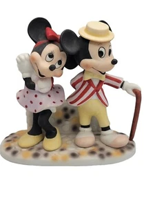 Walt Disney Productions Barber Shop Quartet Mickey Minnie Mouse Figurine Vintage - Picture 1 of 6
