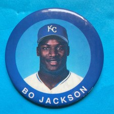Bo Jackson KC Royals 1990 MLBPA Baseball RARE! Button Pinback