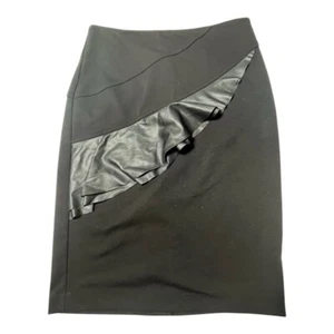 Calvin Klein Black Asymmetrical Ruffled Pencil Dress - Picture 1 of 3