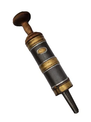 Hungarian? Madar Kalman Antique Vtg Primitive Tin Metalware Cookie Dough Press - Image 1 of 4