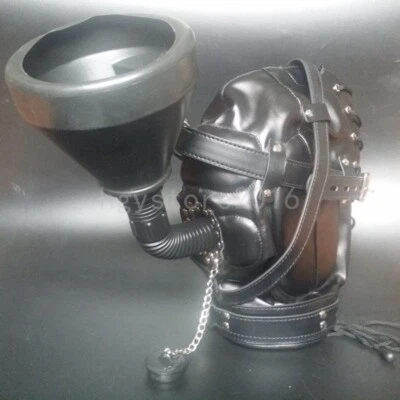 Arnés de encuadernación cabeza embudo capucha tapones bucales mordazas líquido alimentador bozal Foto 1 de 4