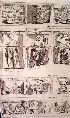 Dessin original XIXème manuel d'histoire mythologie gallo-romaine papier vergé - Photo 1/4