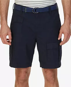 NUOVO PANTALONCINO CARGO NAVIGATORE NAUTICA MODERN FIT 9" BLU NAVY COTONE 8 TASCHE 32 - Foto 1 di 2