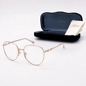 NEW GUCCI GG0880O 004 WOMEN GOLD EYEGLASSES GUCCI - Picture 1 of 11