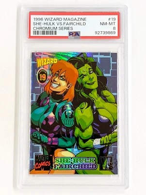 1996 Wizard Magazine Chromium Series #19 She-Hulk vs. Fairchild PSA 8 - Image 1 of 2