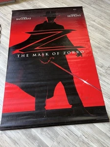Original Vintage 1998 THE MASK OF ZORRO Vinyl Movie Banner Poster 45" x 70" - Picture 1 of 3