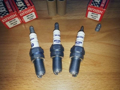 3x Bujías de carreras BRISK BR12S-9 plateadas mejora aptas para: Triumph Speed Triple 750 Foto 1 de 4