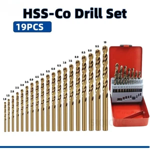 Cobalt High Speed Steel Twist Drill Bit M35 Stainless Steel Tool Set Of Drills - Picture 1 of 33