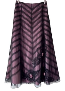 BNWOT Per Una Tulle Skirt - Size 16L - Black Pink Maxi Net Mesh Whimsigoth Fairy - Picture 1 of 12