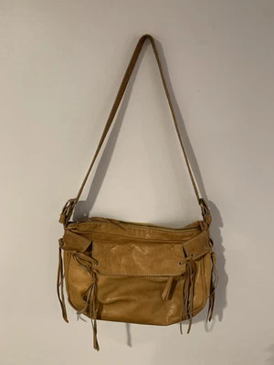 Sundance коричневый кожаный наплечная сумка сумочка с кисточками сделано в Италии редкая - Изображение 1 из 4