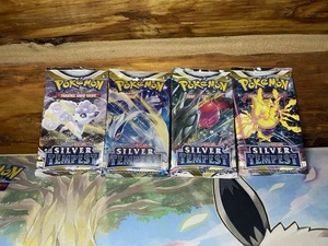 Silver Tempest Booster Pack Bundle - Pokémon - 4 Packs - Sealed - Surprise Card! - Picture 1 of 9