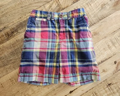 Polo Ralph Lauren 复古 Madras 格子青年男孩短裤尺寸 4 学院风航海 — 第 1/3 张图片