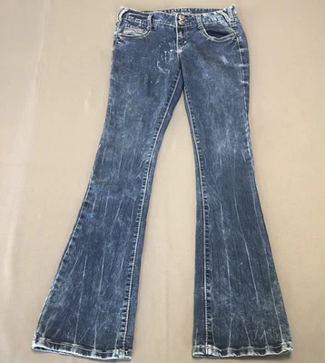 Amethyst Jeans Flared Women's/Juniors Size 5 (28x31) Blue Stretch - Image 1 of 4