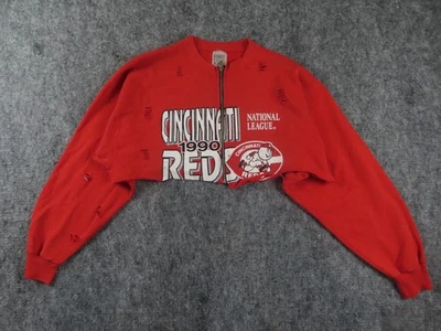 Chaqueta Cincinnati Reds Mujer Grande Roja Recortada Cremallera Completa Sudadera MLB Béisbol Foto 1 de 4