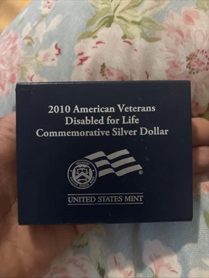 2010 American Veterans Disabled for Life Proof Silver Dollar W MINT Mark - Image 1 of 3