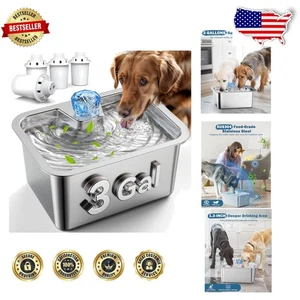 Fuente de agua automática para perros de 3 galones - acero inoxidable con filtración de 7 capas - Imagen 1 de 10