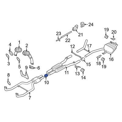 For BMW X5 2010-2018 BMW 18307560780 Left Exhaust Muffler Clamp Foto 1 de 4