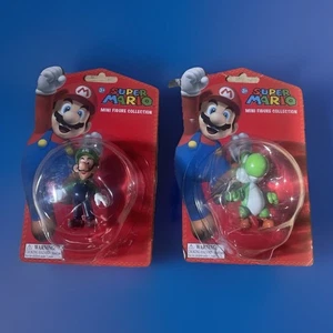 "Juego de 2 mini figuras de colección de Super Mario Luigi y Yoshi 2""" - Imagen 1 de 11