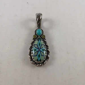 Carolyn Pollack Multi-Stone Sterling Silver Pendant Relios Turquoise Malachite - Picture 1 of 14