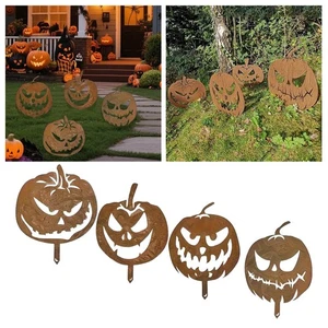 Letrero de patio decoraciones exteriores de Halloween con estacas letrero de madera para patio de calabaza - Imagen 1 de 10
