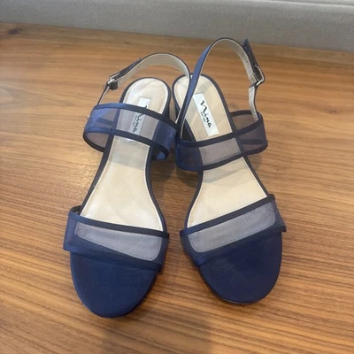 Nina Ganice Blue Slingback Evening Women's Dress Sandals  - image 1 of 4