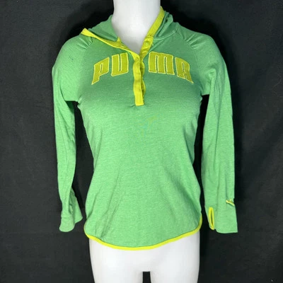 Sudadera pulóver suelta verde L para niña con capucha cuarto a presión - PUMA Foto 1 de 4