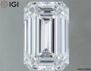 Emerald Shape 2.50 Carat IGI Certified E Color VS1 Clarity CVD Lab Grown Diamond - Picture 1 of 10