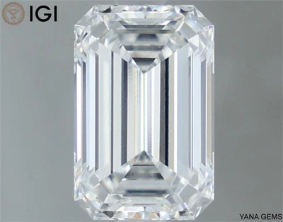 Emerald Shape 2.50 Carat IGI Certified E Color VS1 Clarity CVD Lab Grown Diamond - Image 1 of 4