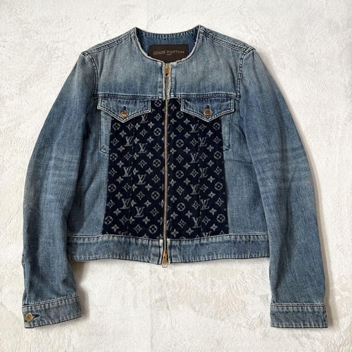 LOUIS VUITTON（LV） Giacca denim Louis Vuitton monogramma senza colletto m7_0712
