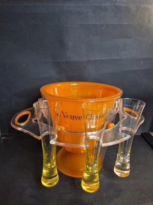 VEUVE CLICQUOT Champagner Eiskühler mit Halterung für V. Clicquot Gläser 5 STÜCK - Bild 1 von 4