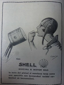 # advertising pubblicita' CON SHELL BENZINA /1932 ILLUSTRATORE CAVA - VEDI ALTRE - Foto 1 di 7