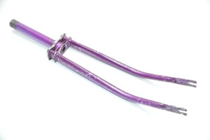 CWC BICYCLE 26" WHEEL PURPLE TRIPLE CROWN 158 MM THREADED STEERER FORK 21.1MM ID - Picture 1 of 7