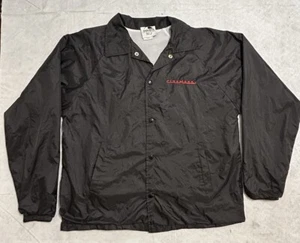 Adult CINEMARK Movie Theater Black Nylon Employee Lined Jacket Medium Snap - Picture 1 of 6