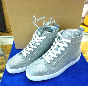 Sneakers alte Christian Louboutin tessuto glitter Orlato - taglia 10,5 euro 44 - Foto 1 di 10