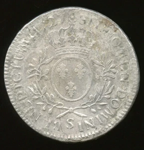 Louis XV (1715-1774) ECU Aux Branches D 'ol Olivier 1727 S Reims - Picture 1 of 2