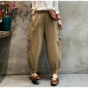 Bestickte Damen-Hausschuhe geschnittene Hose Mädchenhose Retro japanisch - Bild 1 von 15