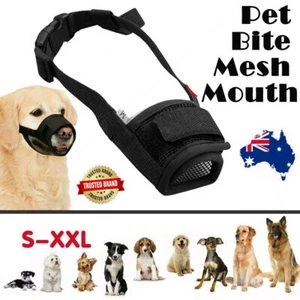 Adjustable Pet Dog Mask Bark Bite Mesh Mouth Muzzle Grooming Anti Stop Chewing - Picture 1 of 22
