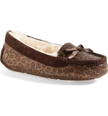 Zapatillas mocasines UGG Australia Rylee para mujer talla 5 bronce marrón y dorado  Foto 1 de 4