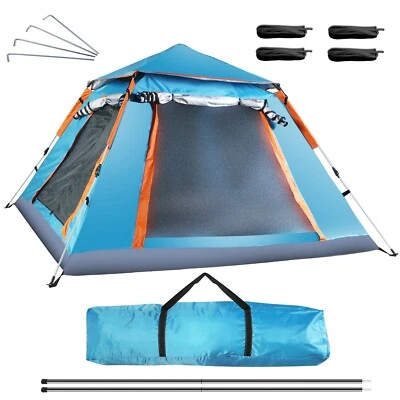 Waterproof 4-5 Person Tent Hiking Camping Sun Shelter w/ 2 Mosquito Nets Windows - Image 1 of 4