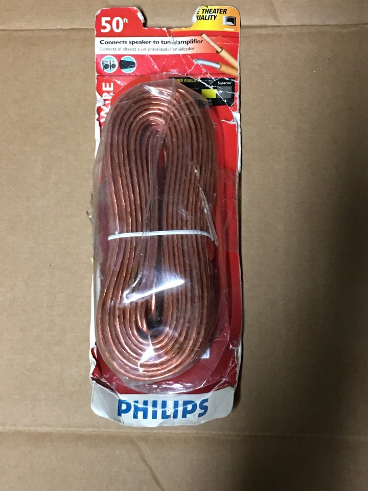 Altavoz Philips calibre 16 VERDADERO 50 ' pies cable coche hogar cielo alto pies Foto 1 de 4