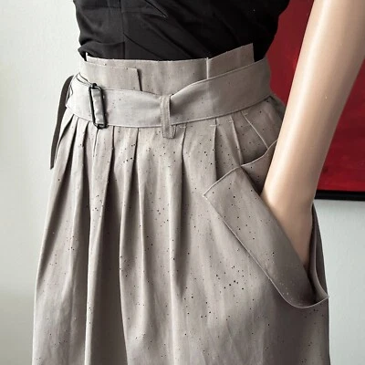 BOTTEGA VENETA Falda Gris Algodón Punfeado Talla IT 42 Foto 1 de 4