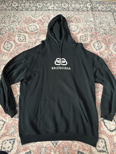 Felpa con cappuccio Balenciaga chiusura a catena piccola oversize vestibilità 100% autentica