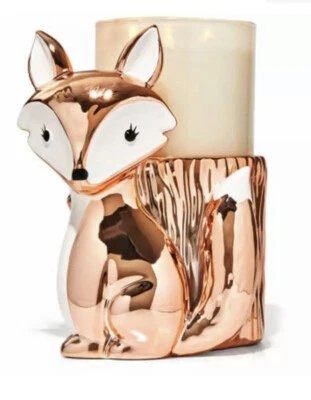 🦊🌹Bath and & Body Works Portavelas FOX Oro Rosa 3 Mechas*NUEVO” Foto 1 de 3